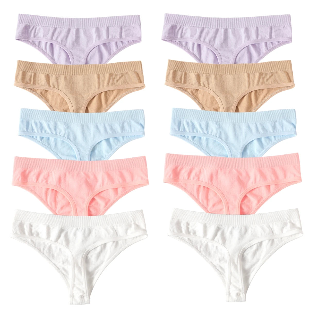 10Pcs/Set Seamless Thongs G-String Women Panties Sexy Underwear Female Underpants Sexy Lingerie Low Waist Sport Bottoms M-XL