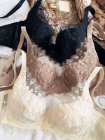 Sexy Lace Embroidery Push Up Bra French Ultra Thin Women Underwear Mesh Breathable Intimates Lingerie Plus Size CDE Cup Bras