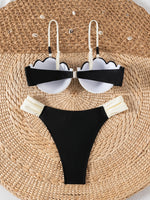 ZTVitality Women's Shell Shape Beaded Bikini Set 2026 New Two Piece Swimsuit Female High Cut Bathing Suit Beachwear Biquini