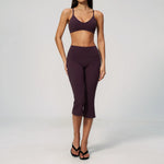 Women's Tracksuit 2 Pieces Yoga Clothes Athletic Wear Fitness Suit Gym Outfits Workout Sets Push Up Sports Bra Capri Pants Suit