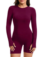 NCLAGEN Impact Long Sleeve One Piece Gym Clothes Women Yoga Playsuit Fitness Workout Jumpsuit Backless Set Siamese Sportswear