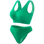 Seamless Bra Set Women Wireless Tanks Bra FemaleLow Rise Thongs Panties Sexy Lingerie Set Comfy Underwear Intimates S-5XL