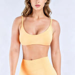 HISTELLO Impact Scoop Neck Bra Seamless Gym Tank Top Women Yoga Clothing Open Back Pilates Workout Running Fitness Underwear