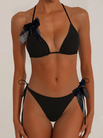 2026 Solid Color Bikinis Set Triangle Swimwear Women Bandage Swimsuit Patchwork Bathing Suit Beach Biquini Mujer Swimming Wear