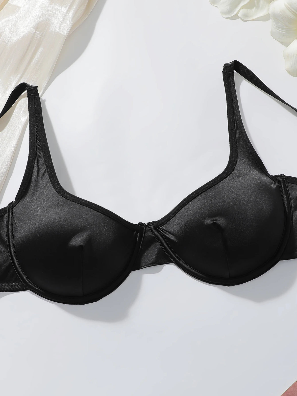 Women's Sexy Satin Push Up Bra and High Waisted Panties Set - Glossy Underwear Set Green Lingerie set MR2938