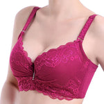 Plus Size Female Lace Bra Thin Bralette 80-105 C/D Cup Push Up Brassiere Widening Side 4-Row Button Bras Absorbs Sweat Underwear