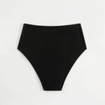 2026 Summer New Women Bikini Swimming Trunks,Solid Color Black Sexy High Waist High Elasticity Bottoms,Beach Swimwear Briefs