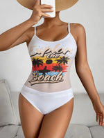 Summer Swimwear for Women Tankini Sets Swimsuit Vintage Padded Mesh Bathing Suit Print Beachwear Female Women's Swim Wear 2025