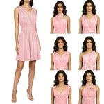 Women's Sexy V Neck Evening Dress Tie Up Multiple Ways To Wear Cocktail Dress Convertible Wrap Infinity Short Bridesmaid Dresses