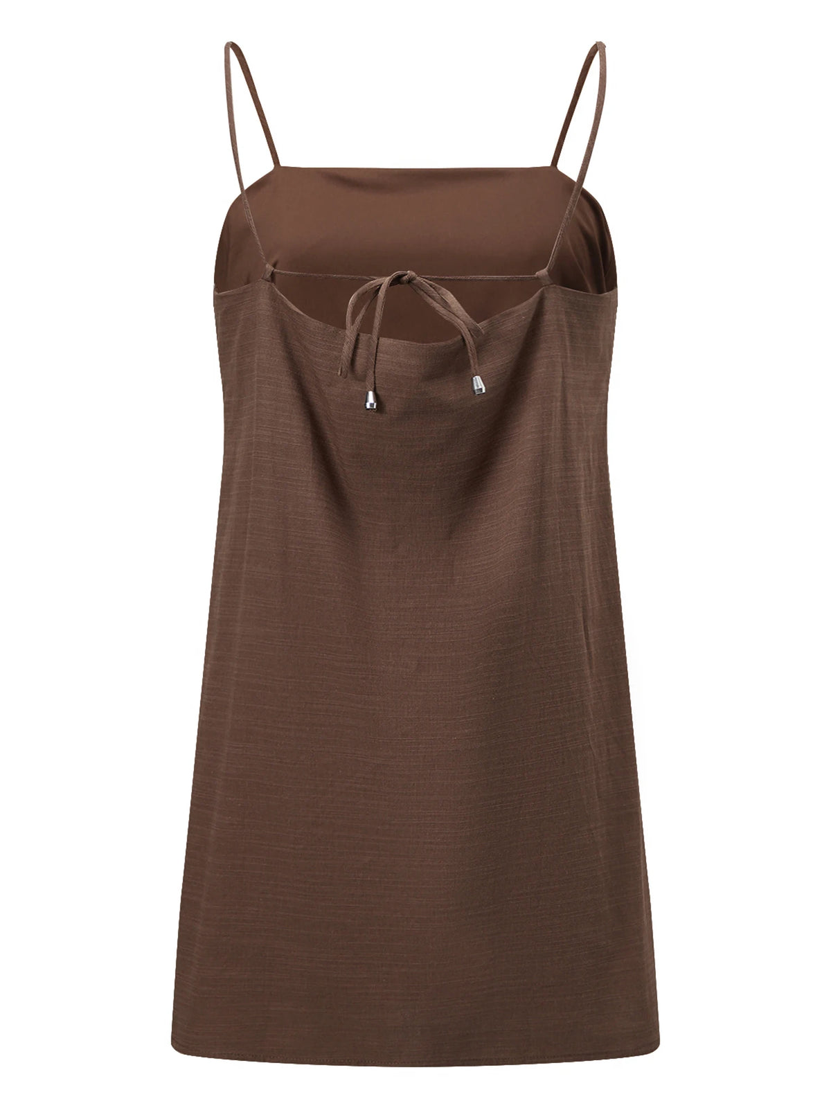 Women Solid Color Slip Dress Spaghetti Strap Loose Fit Mini Dress Summer Clubwear for Daily Party