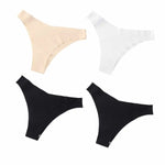 4Pcs/Set Ice Silk Low Rise Panties Seamless Underwear Women V-Shaped Briefs Quick-Drying Sports Thongs Female Underpants S-L