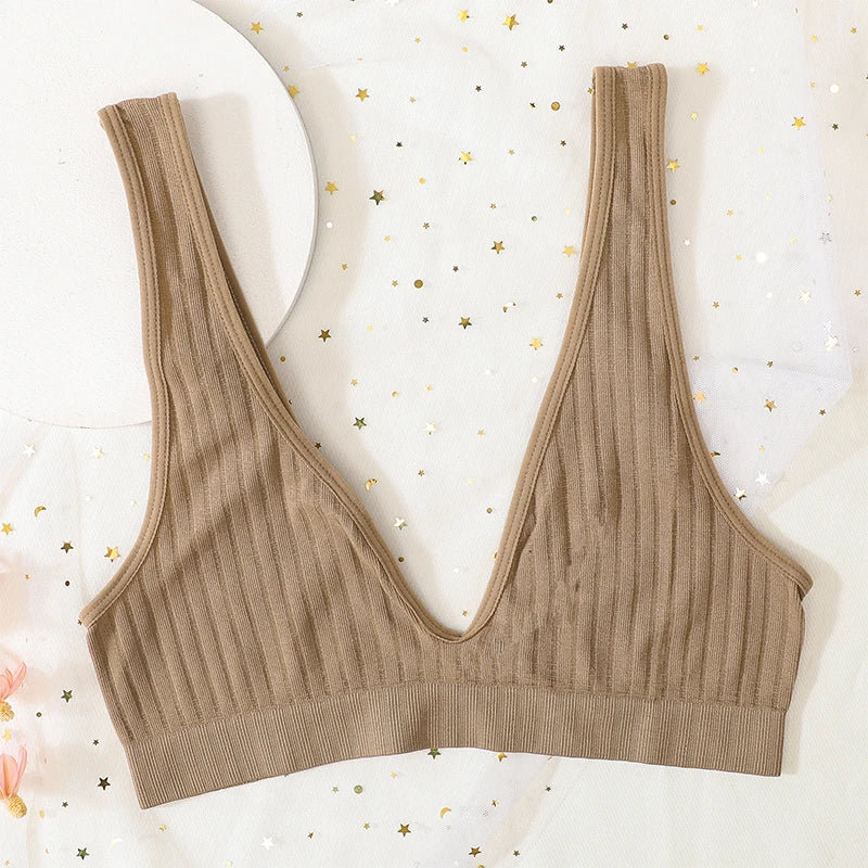 Seamless Tube Top Push-up Bras for Women Deep V Neck Underwear Low Back Brassiere Unlined Sexy Lingerie Crop Top Women Bralette