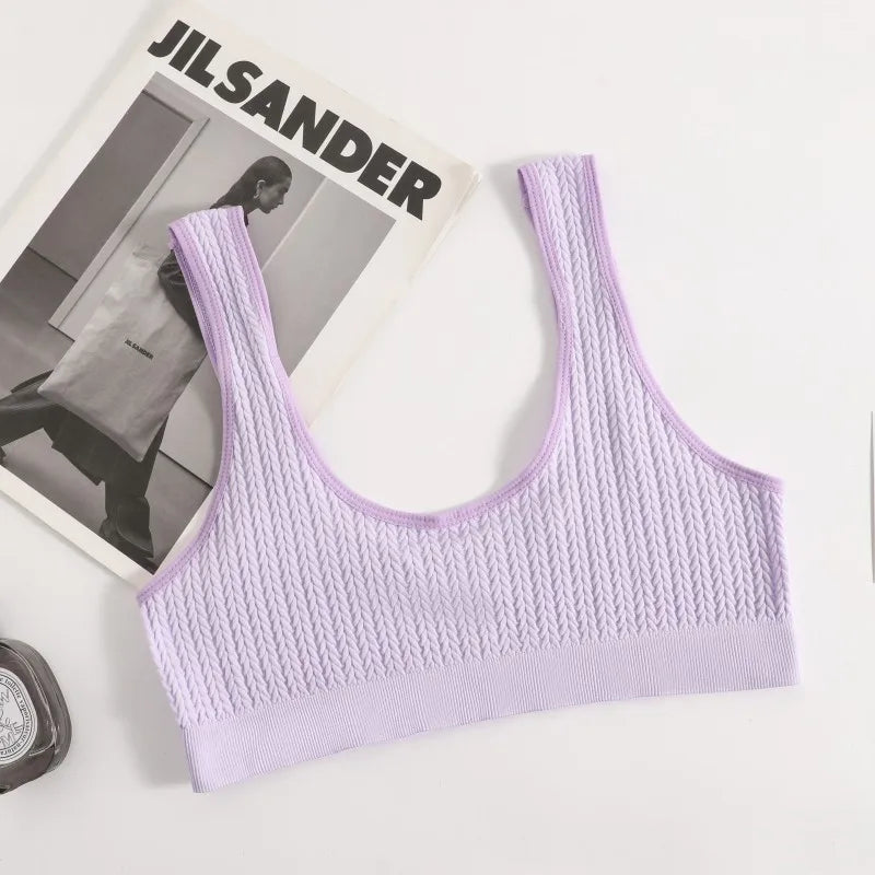 Seamless Push-Up Bras For Women Wireless Sports Brassiere Rib Bralette Unlined Underwear Female Crop Top Sexy Lingerie M-XL