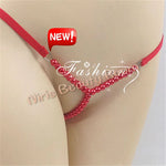 DEKA Elastic Crotchless High quality Real Pearl Thongs Women Low-Rise Hollow Sexy G-string Female Erotic Panties Underwear