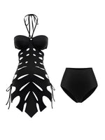2026 New Arrival Chic Black Structured Swimsuit Deep V-Neck Cut-Out Design Perfect for Beach Wear Pool Parties Summer Beachwear