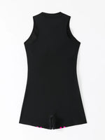 VigoJany 2026 Solid Sleeveless Plus Size Swimwear Women Zipper Push Up Large One Piece Swimsuit Summer Beach Chubby Bathing Suit