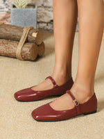 2025 Elegant Woman Square Toe Lolita Lady Barefoot Boat Gold Flats Elegant Soft Sole Ballerina Party Mary Jane Shoes