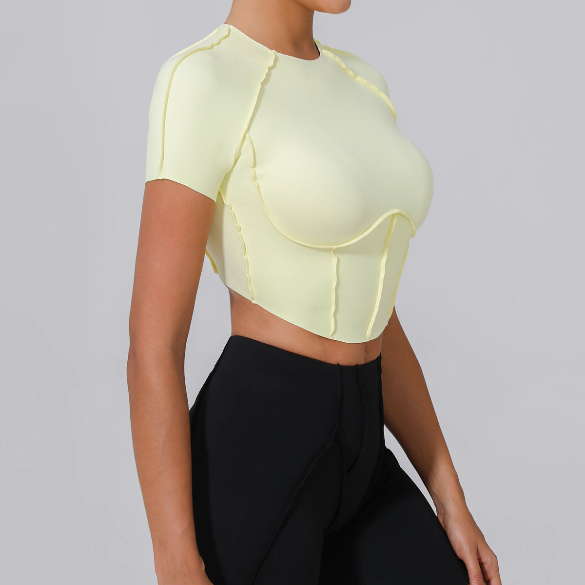 No Padded Women Yoga Sport T Shirts Fitness Clothes Short Sleeve Yoga Shirt Gym Top Running Active Wear Sport Tops