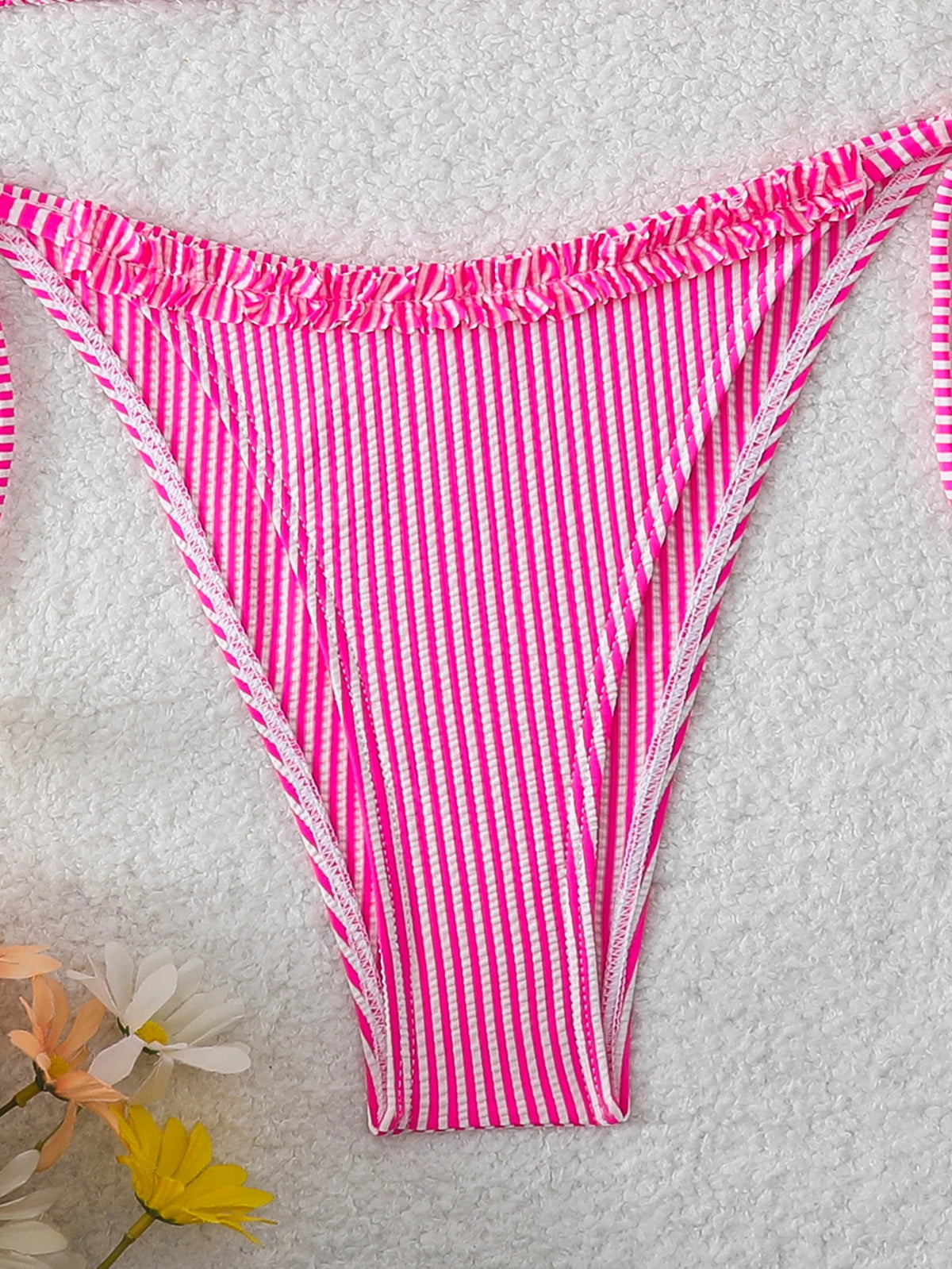 Halter Triangle String Bikinis 2026 Women Sexy Striped Swimsuit RuffleSwimwear Female Bathers Bathing Swimming Swim Suit