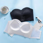 Women Bra Anti-slip Push Up Front Closure Invisible Tube Top Bra Solid Color Elastic Lady Bandeau Bra Women Underwear