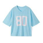 Women T-shirt V Neck Short Sleeve Numbers Print Loose Summer Tops Streetwear for Casual Daily