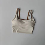 Women's yoga sports bra, shoulder straps with color blocking design, camisole yoga fitness bra