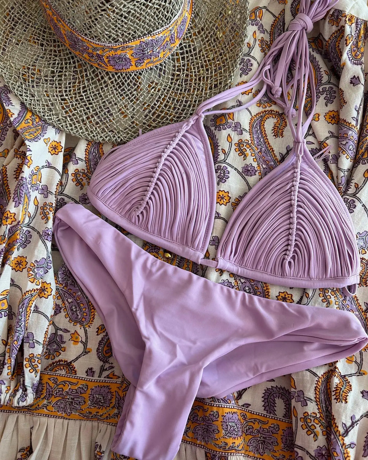 New Bandage Stripes Brazilian Bikini Swimwear Women's Swimsuit Two Piece Set Female Sexy Lace up Mujer Beachwear Summer