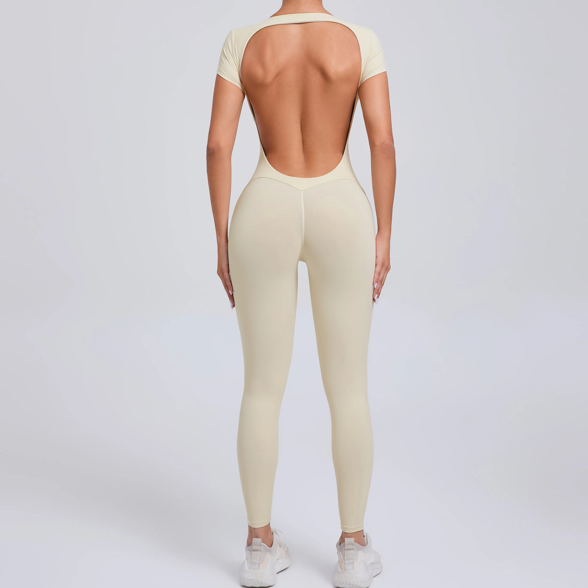 One-piece Yoga Padded Backless Suit Female Rompers Quick Dry Yoga Clothing Workout Bodysuits Scrunch Sports Jumpsuit Women