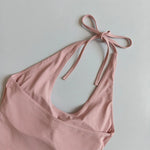 Women's Halter Neck Sports Bra Vest Slimming Tube Top for Yoga Gym Running Beautiful Back Sling Design One Cup Gathered Summer F