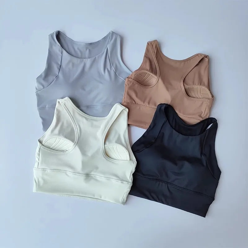 Women's Professional Shock-Absorbing Yoga Sports Vest One-Piece Gathering Sports Bra Running Collection with Breast Support