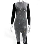 New Sexy Swimsuit Bikini Cover Up Beach Dress Women Mesh Slit Sparkling Crystal Diamond Cover Ups for Swimwear Women Pareo Plage