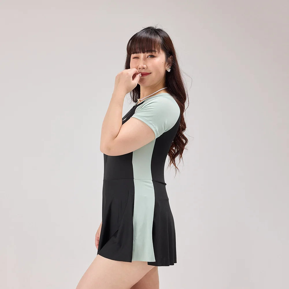 New Swimsuit Women's One-piece Flat Corner Pants Long Conservative Fairy StyleSlimming One-piece Hot Spring Swimsuit