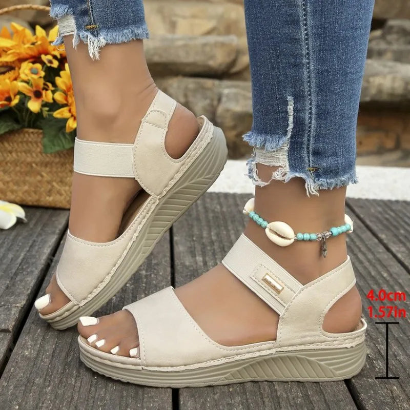 Women's Summer Wedge Sandals 2026 New Fashion Comfortable Beach Ladies Light Casual Thick Soled Sandals for Women