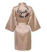 Wedding Party Team Bride Robe With Black Letters Kimono Satin Pajamas Bridesmaid Bathrobe SP021