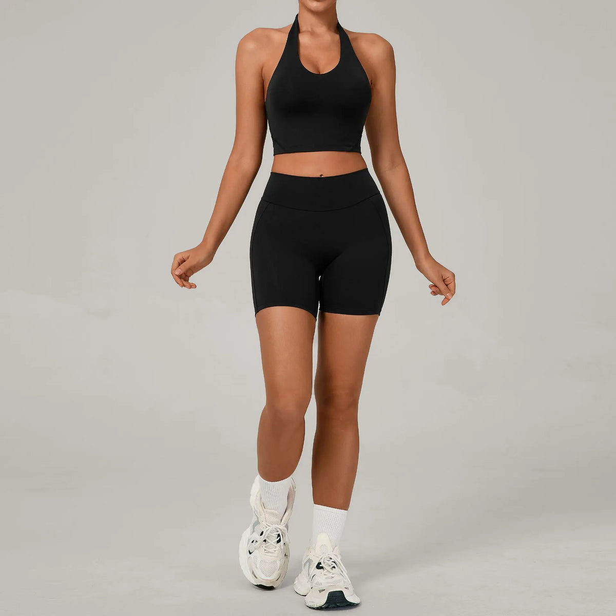 Women's Yoga Sets Sports Fitness Halter Neck Beauty Backless Vest Hip-lifting Shorts Suits Running Leisure Workout Gym Suits