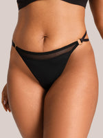 Plus Size Women Mesh Thong Panties Sheer Adjustable Strap Sexy High Cut Ladies Underwear