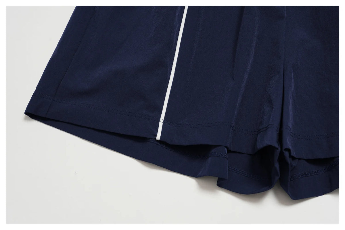 Summer Sun Protection Yoga Suit Women Contrasting Colors Long Sleeve Hoodies Top High Waist Shorts Running Fitness Athletic Wear