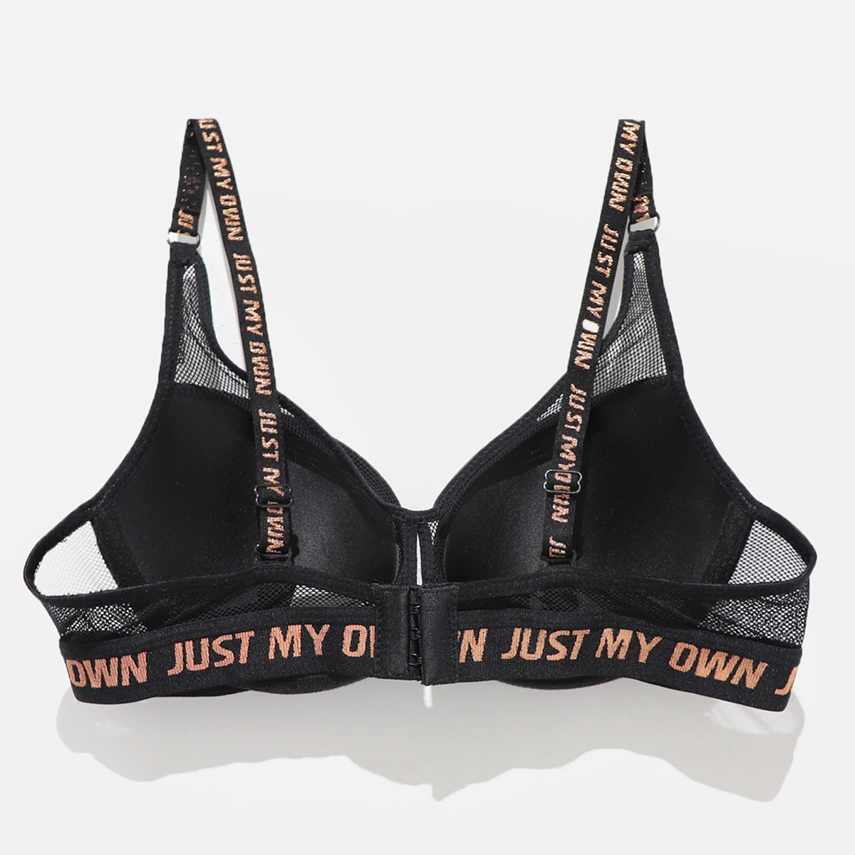 BEAUWEAR Mesh Breathable Lingerie Underwire Sport Bra with Letter Padded Underwear Push Up Bra