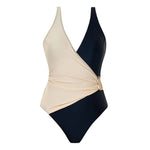 Oval One Piece Swimsuit Female Swimwear Women Patchwork Bathing Suits Summer Beach Wear Tummy Control Monokini Swimming Suit