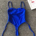 Sexy Lace Up Tummy Cut Out Monokini One Piece Swimsuit Women Swimwear Female Leopard Thong Bather Bathing Suit Swim Wear V1290