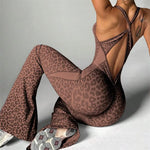 Pad One-Piece Jumpsuit Yoga Set Flared Pants Casual Scrunch Workout Pants Trendy Fitness Legging Active Wear XP10