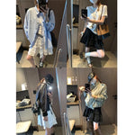 Sweet Korean Style Lace Loose Short Skirt White Tiered Ruffled Mini Skirt Elastic Waist Cute Casual Summer Skirt For Women EHAB
