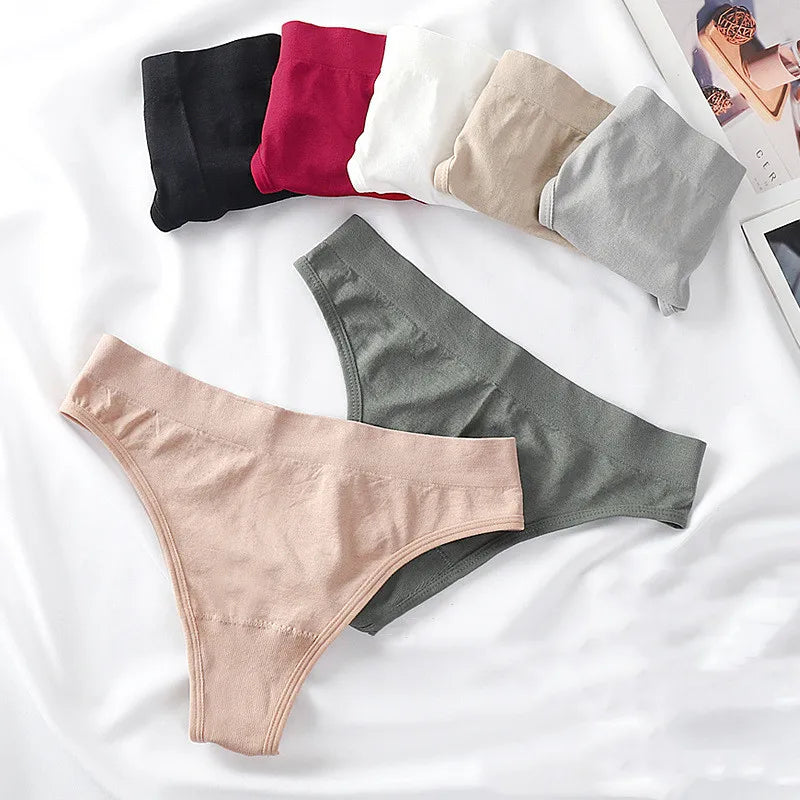 1PC Seamless Thongs Women High Waist Panties Sports Underwear Ladies Sexy Lingere Comfortable T-back Panty Women G-string