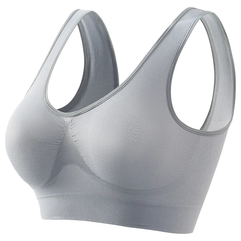Women Wide Strap Seamless Tank Bra Without Pads Plus Size Knit Sports Bralette Wireless Bra Vest Crop Top Sexy Lingerie S-5XL