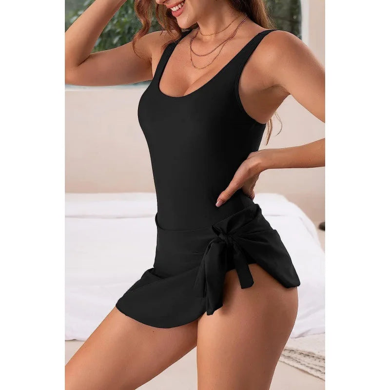 Women's Bathing Suits Two Pieces Floral Print Tankini Set Women Swimsuit Dress Summer Sexy Beach Wear Vintage Swimwear Female