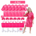 6-15 Set Muti Colors Spa Party Robe for Girls Kids Birthday Party Supplies Favors Spa Day Robes Gowns Sleepover Pyjama Party