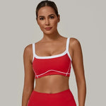 Women's Seamless Yoga Sports Bra with Pads Color-Blocked Cross Straps Beauty Back Running Gym Outdoor Workout Training Vest