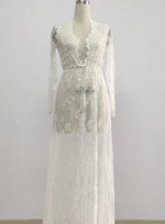 Sexy See Through Lace Long Dresses For Women Deep V-neck Solid Color Maxi Dress Fashion Streetwear Party Night Club Vestidos New