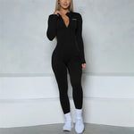 Women Bum Women Long Sleeve Zipper Jumpsuit One-Piece Zipper Yoga Set Gym Push Up Workout Clothes Fitness Bodysuit Sportswear