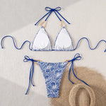 Triangle Bikini String Women Two Pieces Swimsuit Female Swimwear Halter Bikinis Set Blue Black Beachwear Padded Bathing Suit